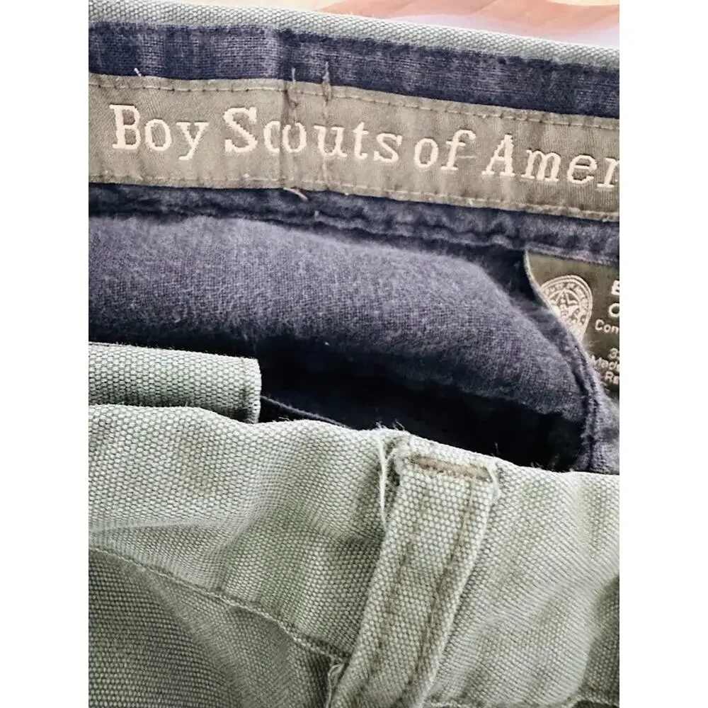 Boy Scouts of America BSA Green‎ Cargo Canvas Convertible Pants Youth Size 12